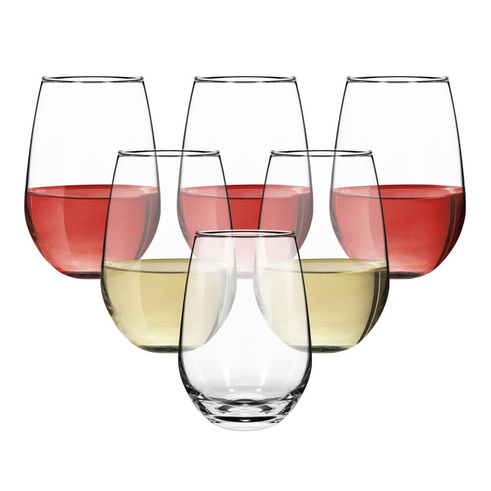 Vinsani 6PCs Crescent Highball Glass Tumblers 510ml (17.2oz) Glasses