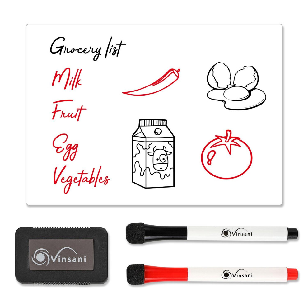 Vinsani A5 Magnetic Memo Notes Whiteboard For Home Office Task
