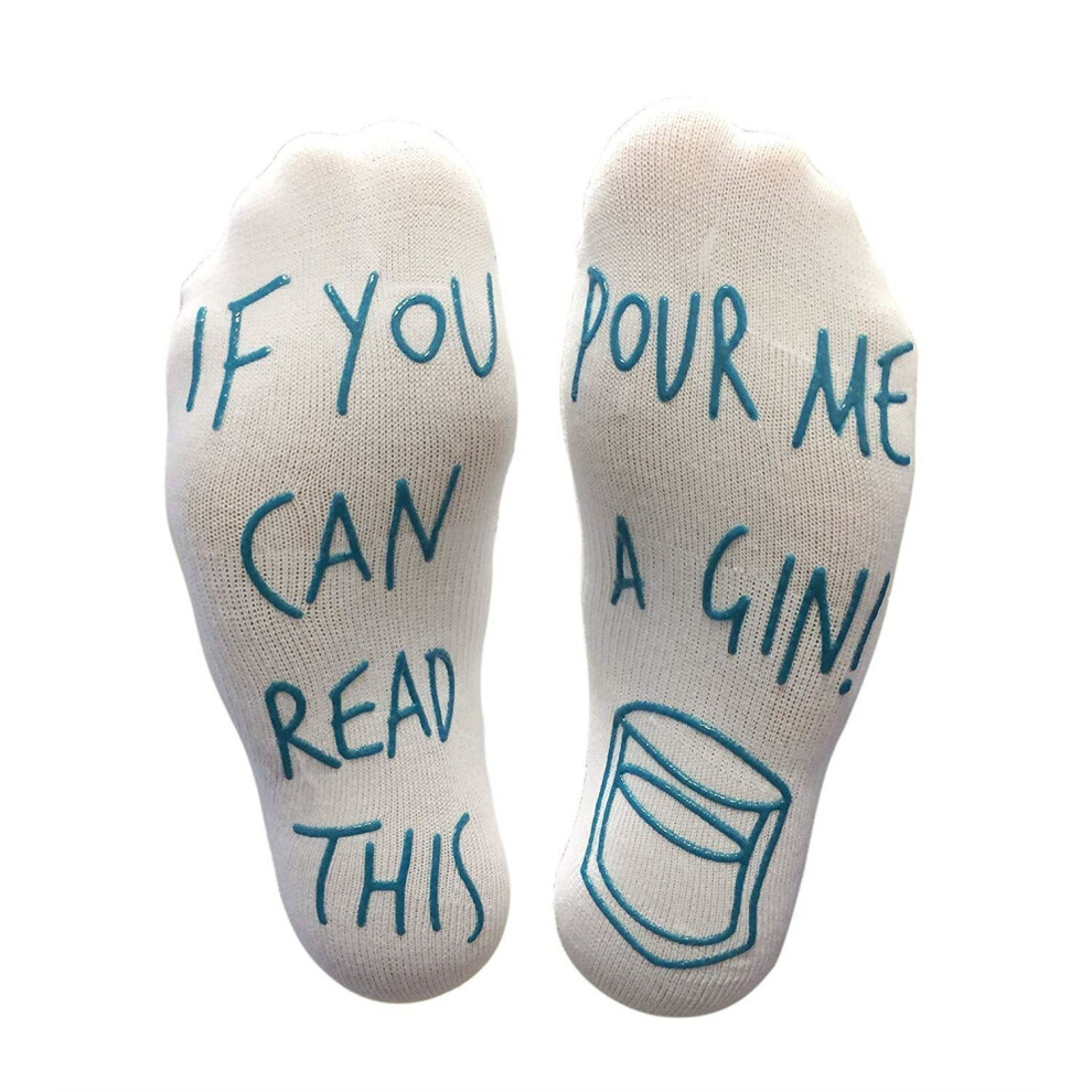 Vinsani 'If You Can Read This Pour Me A Gin' Funny Socks