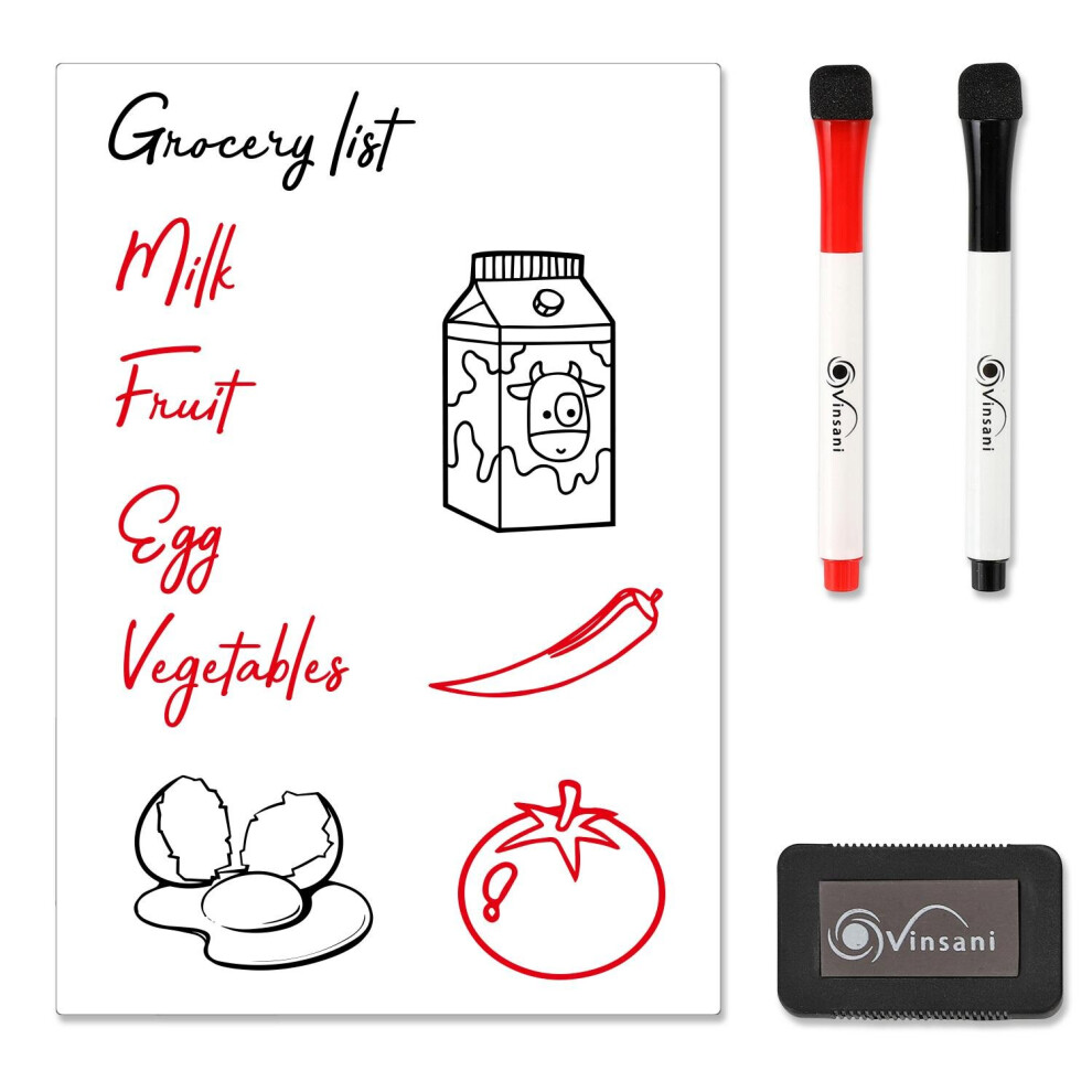 Vinsani A4 Magnetic Memo Notes Whiteboard for Home Office Task