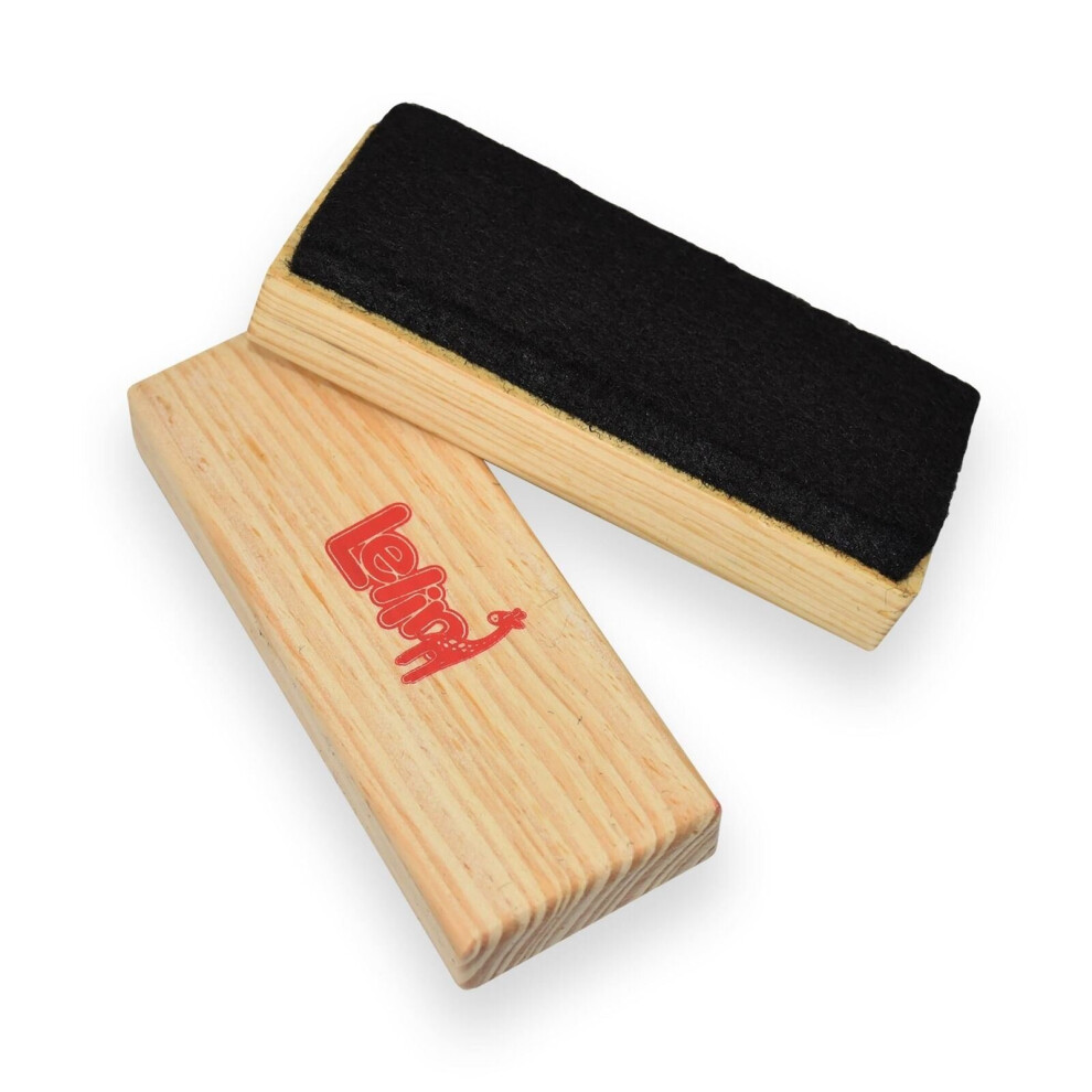 Lelin Felt Chalk & Dry-Erase Duster Eraser With Solid Wood Handle, Lightweight & Durable – Ideal For Pretend Play & Art (6248)