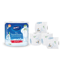 Nicky 3 Ply The Snowman and the Snowdog Toilet Tissue Paper - 4 Rolls