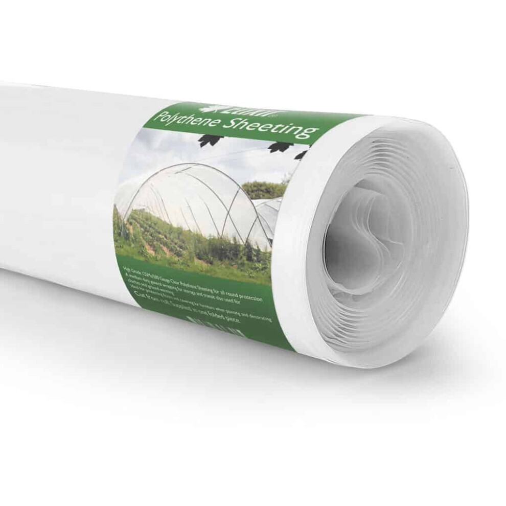 (9m) Elixir Gardens | 1m Wide Clear Heavy Duty Polythene Sheeting 500g 125mu