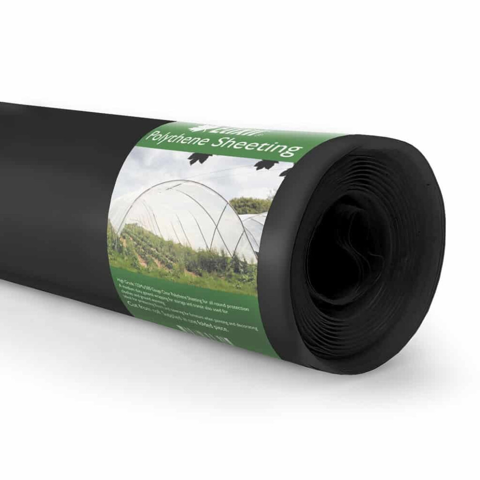 (1m) Elixir Gardens | 2m Wide Black Heavy Duty Polythene Sheeting 1000g 250mu