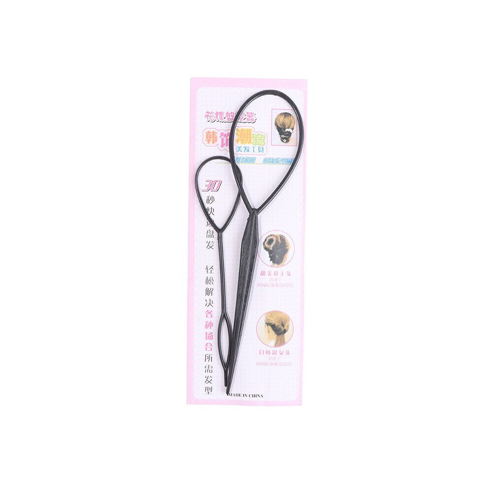 Lahdek Unisex Not,Specified 2Pcs/Set Fashion Ponytail Creator Plastic Loop Styling Tools Pony Topsy Tail Clip Hair Braid Maker Styling Tool