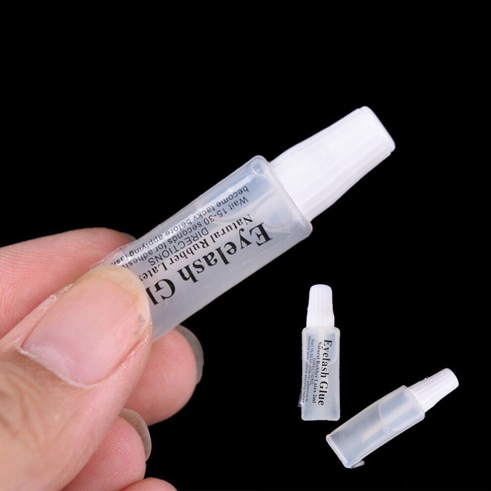 Lahdek 2Pcs 2Ml Eyelash Glue Plastic Tube Travel Transparent Glue False Eyelashes Makeup Tool