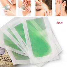 8PCS Hair Removal Double Side Wax Strips Paper For Leg Body Facial Hair For Man And Woman