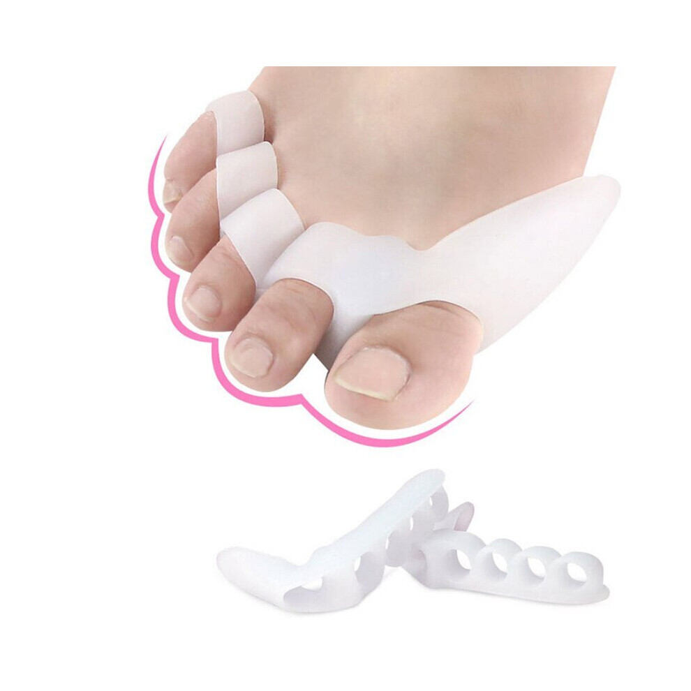 2pcs Silicone Gel Feet Fingers 5 Hole Toe Separator Bunion Adjuster Hallux Valgus Guard Foot Care Tool Thumb Valgus Protector