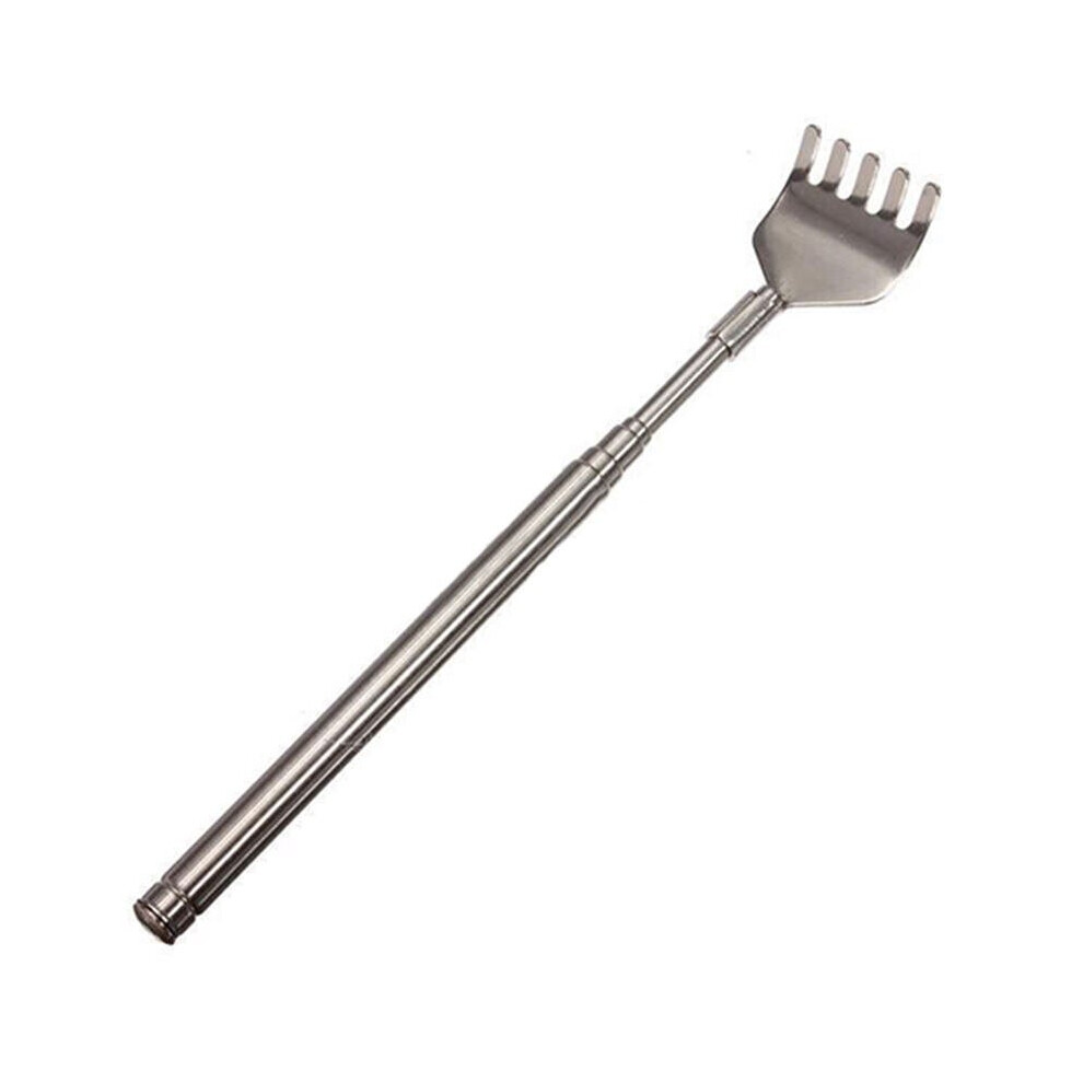 Lahdek 1Pcs Stainless Steel Telescopic Portable Pen Clip Telescopic Back Scratcher Itch Scratch Tool
