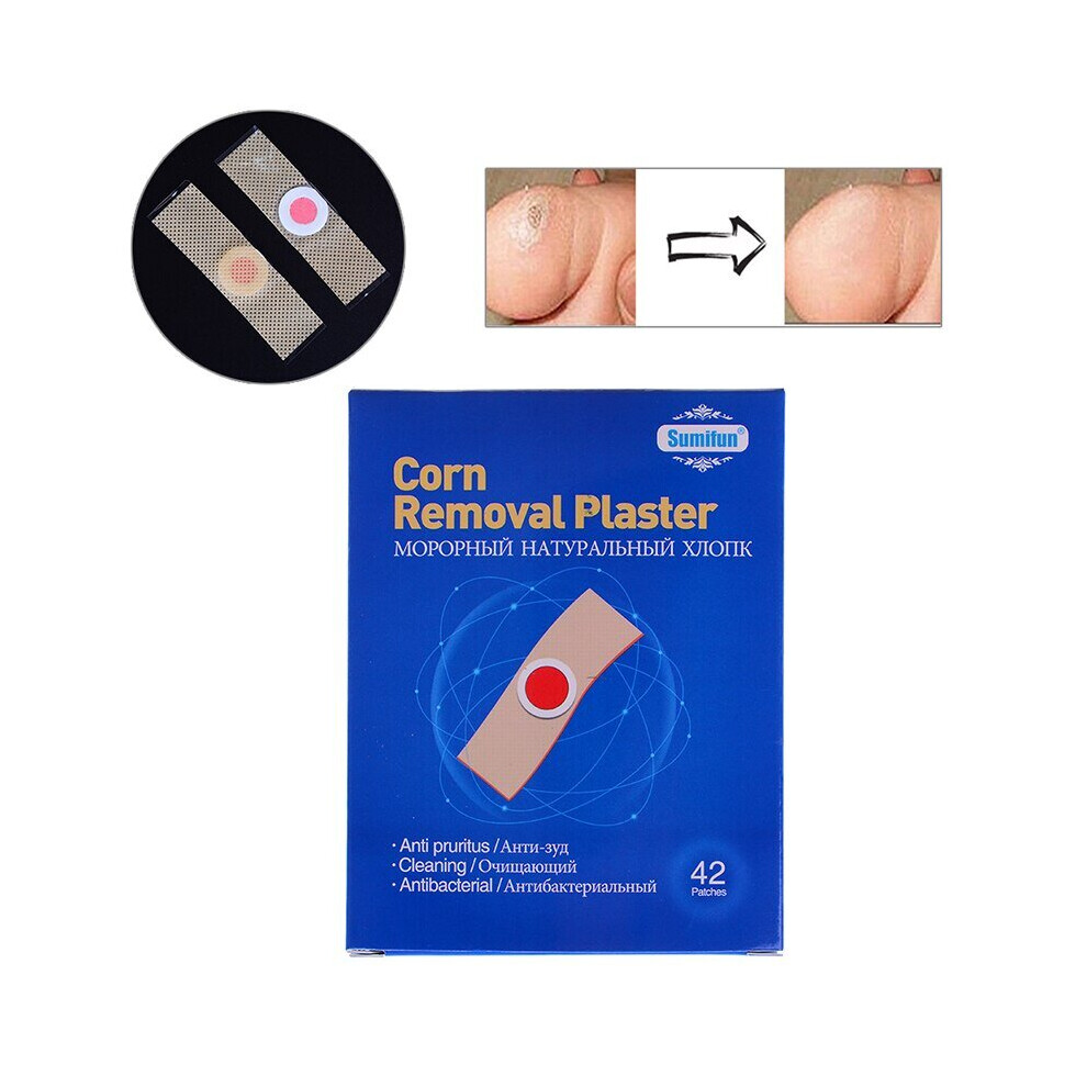 Lahdek 42Pcs Foot Corn Killer Calluses Plantar Warts Thorn Pain Relief Plaster Foot Care Tool Medical Sticker Toe Protector