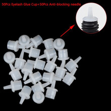 50pcs Bottle Mouth Head Universal Eyelash Glue Replacement Convenient Extended Glue Usage Anti blocking Eyelash Extension Tool