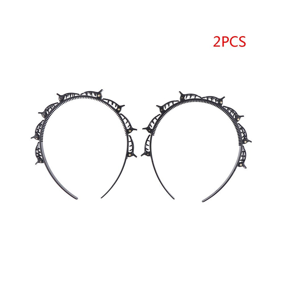 Lahdek 2Pcs Double Bangs Hairstyle Hairpin Fashion Double Layer Bangs Clip Headband