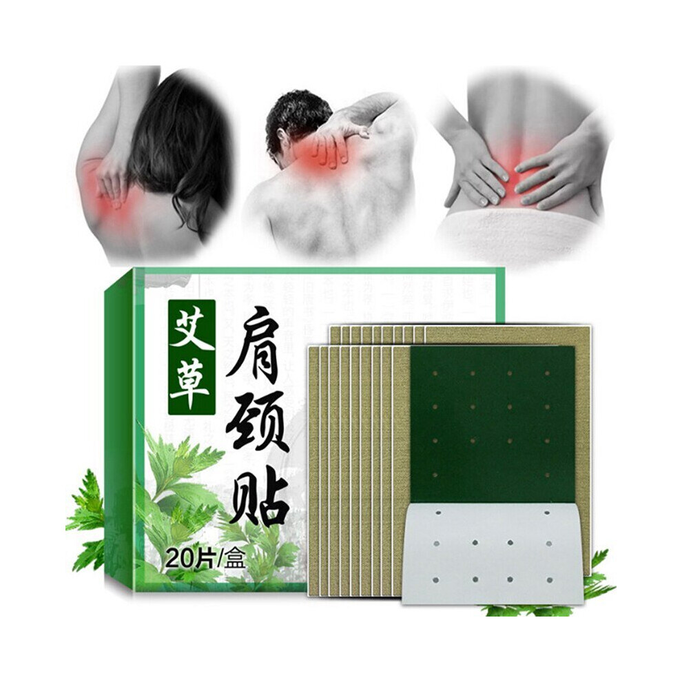 Lahdek 20Pcs Wormwood Moxa Plaster Paste Moxibustion Heat Patch Warm Stickers For Kneeneck, Shoulders