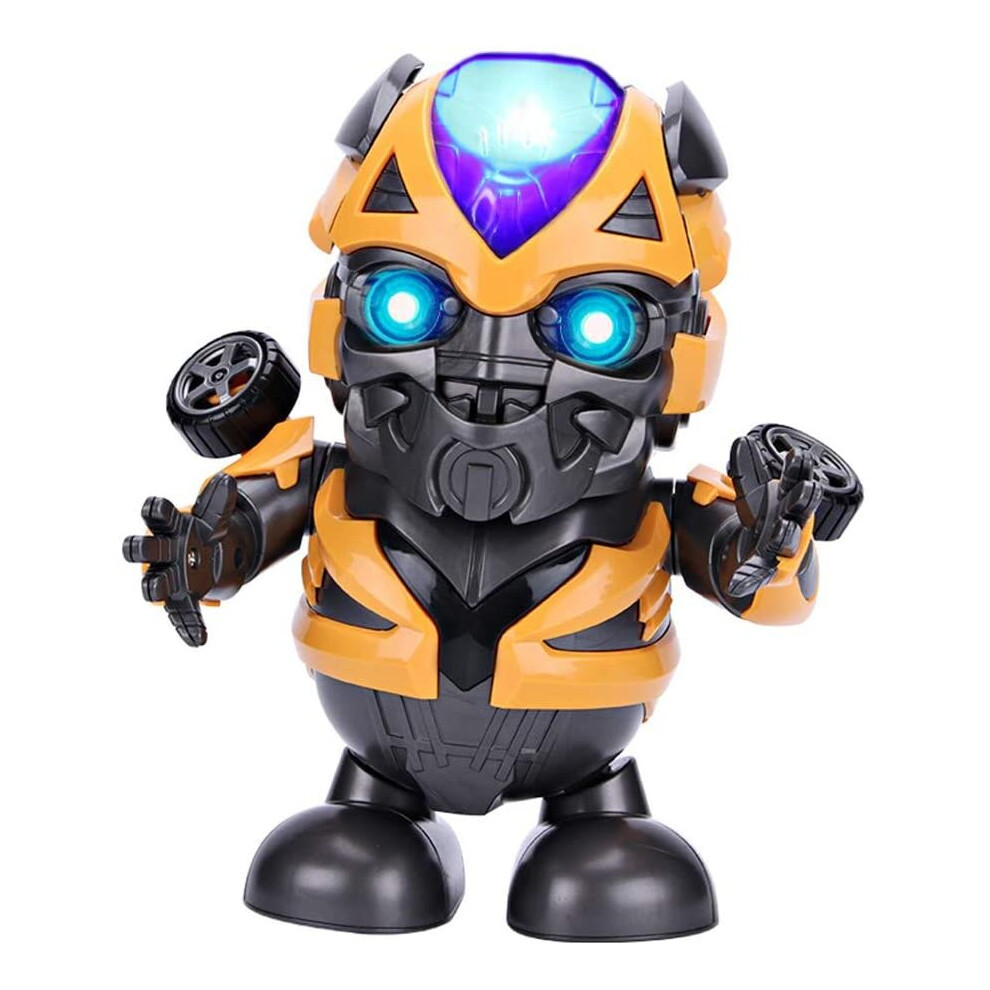 (Action Figure Dance Super Hero Robot Toy Dancing Music Lights For Kids Gift - Bumble Bee) Action Figure Dance Hero Robot Dancing Music Light