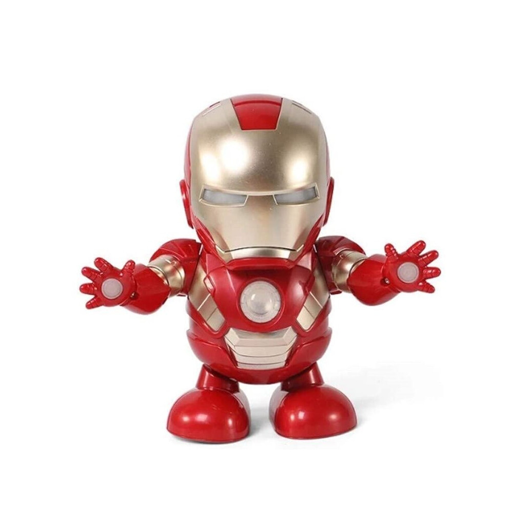 (Action Figure Dance Super Hero Robot Toy Dancing Music Lights For Kids Gift - Ironman Red Tony) Action Figure Dance Hero Robot Dancing Music Light