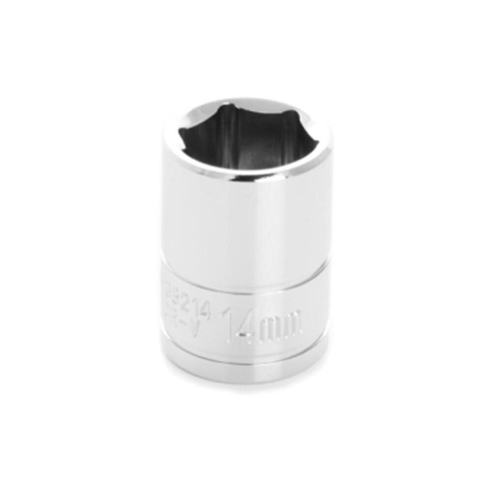 Wilmar W38214 0.37 In. Drive 6 Point Shallow Chrome Socket, 14 Mm 039564382147
