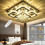 Living And Home (50cm Square, Adjustable) Modern LED Ceiling Light Crystal Flush Chandelier 1