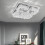 Living And Home (50cm Square, Cool White) Modern LED Ceiling Light Crystal Flush Chandelier 2