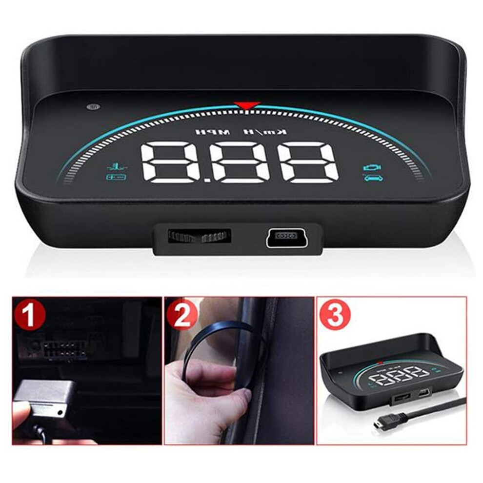 M8 Car Hud Head Up Display Obd2 Eobd Overspeed Warning System Projector Windshield Auto Electronic Voltage Alarm 791974314643