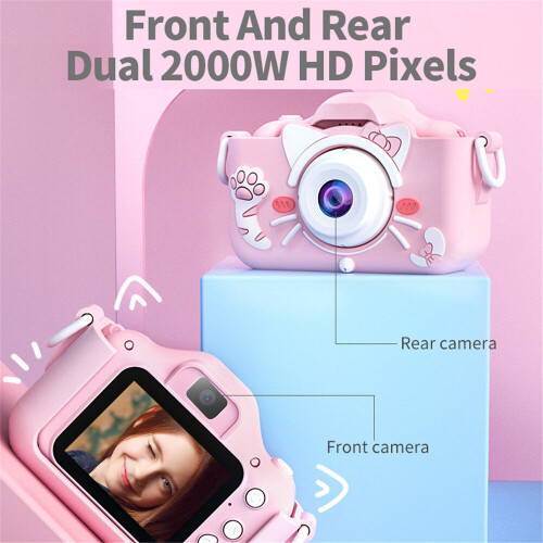 (rosa) Mini digital selfie-kamera för barn – leksaker och gåvor 1