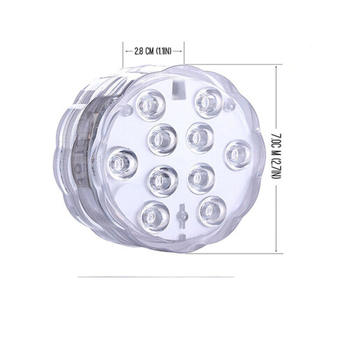 Ranpo 4pk Τηλεχειριζόμενο RGB 10-LED υποβρύχιο φως πισίνας με τηλεχειρισμό 2