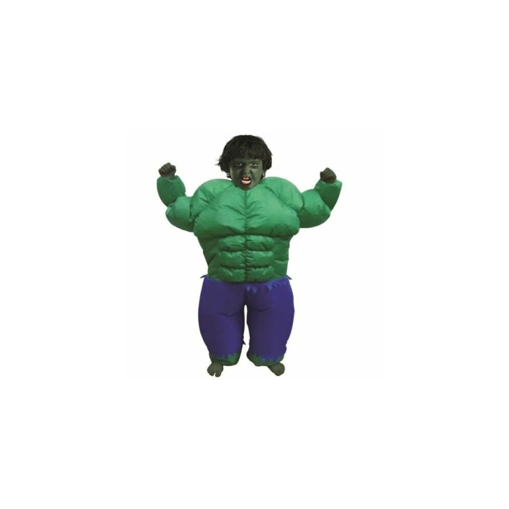 Inflatable Childrens Kids Green Muscle Man Fancy Dress Costume Party Xmas Outfit