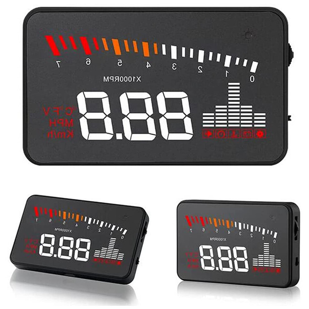 3" X5 Obd2 Eobd Head-Up Display Speedometer Windshield Projector Rpm Speed Alarm Car Eu Obd Hud Display Auto Electronic Speedometer 791974314735