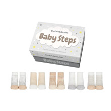 Cucamelon Baby Steps Striped Neutral 5 Pairs of Socks Newborn Gift