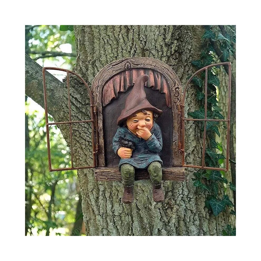 Elf Out The Door Gnome Garden Statue Outdoor Decor