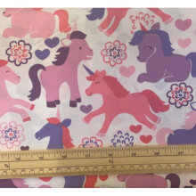 Fat Quarter Magic Unicorns Pink And Purple 100% Cotton Quilting Fabric