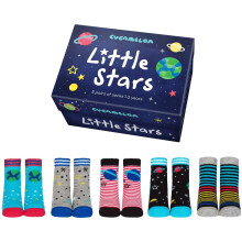 Cucamelon Toddler Little Stars Planets 5 Pairs of 1-2yrs Socks Gift Boxed
