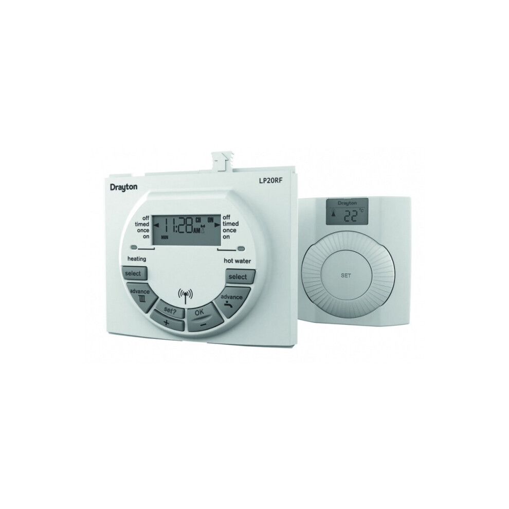 Drayton Battery Dual Channel Programmer Digistat+RF Wireless Thermostat LP20RFDS