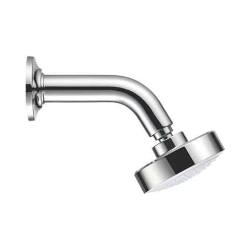 Mira-Showers Mira Fixed Beat Shower Head and Arm Chrome and White 100mm Single-Spray Pattern