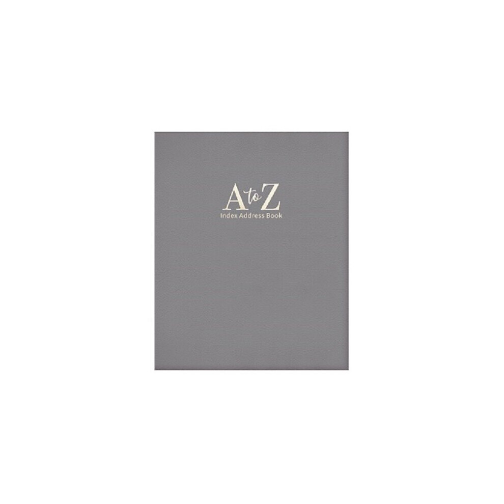A - Z Index Leather Cover Executive Padded Address Book in Grey
