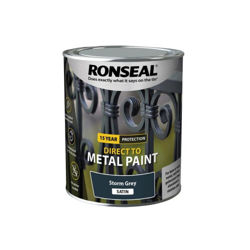 Ronseal Direct to Metal Paint Storm Grey Satin 750ml 39208