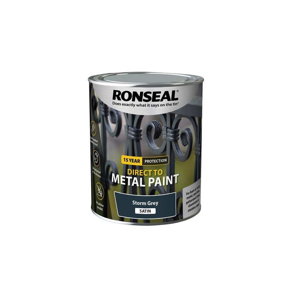 Ronseal Direct to Metal Paint Storm Grey Satin 750ml 39208