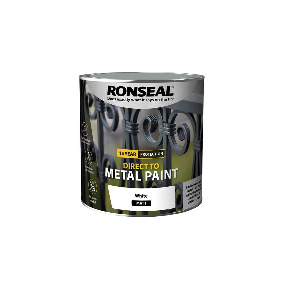 Ronseal Direct to Metal Paint White Matt 2.5 litre 39217