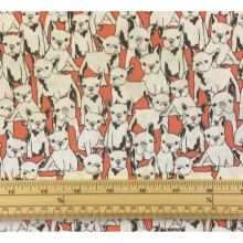 Fat Quarter Lil Doggie French Bull Dogs On Red 100% Cotton Quilting Fabric