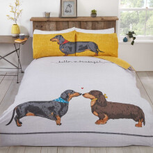 (Single) Rapport Hello Sausage Daschund Dog Reversible Bedding Set