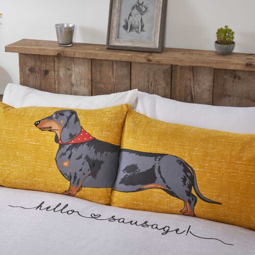 (Single) Rapport Hello Sausage Daschund Dog Reversible Bedding Set 1