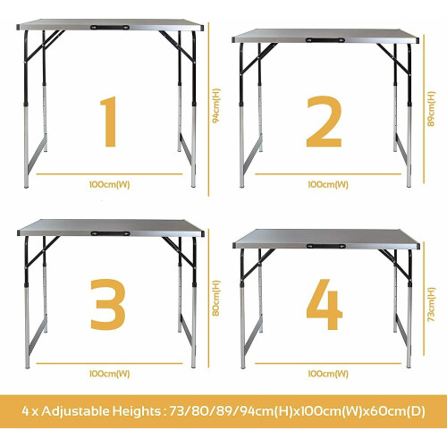 Practical Aluminium Folding Camping Picnic Table Portable Trend 1