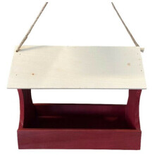 Wooden Hanging Wild Garden Bird Seed Nuts Mealworm Feeding Table Tray & Roof 9011