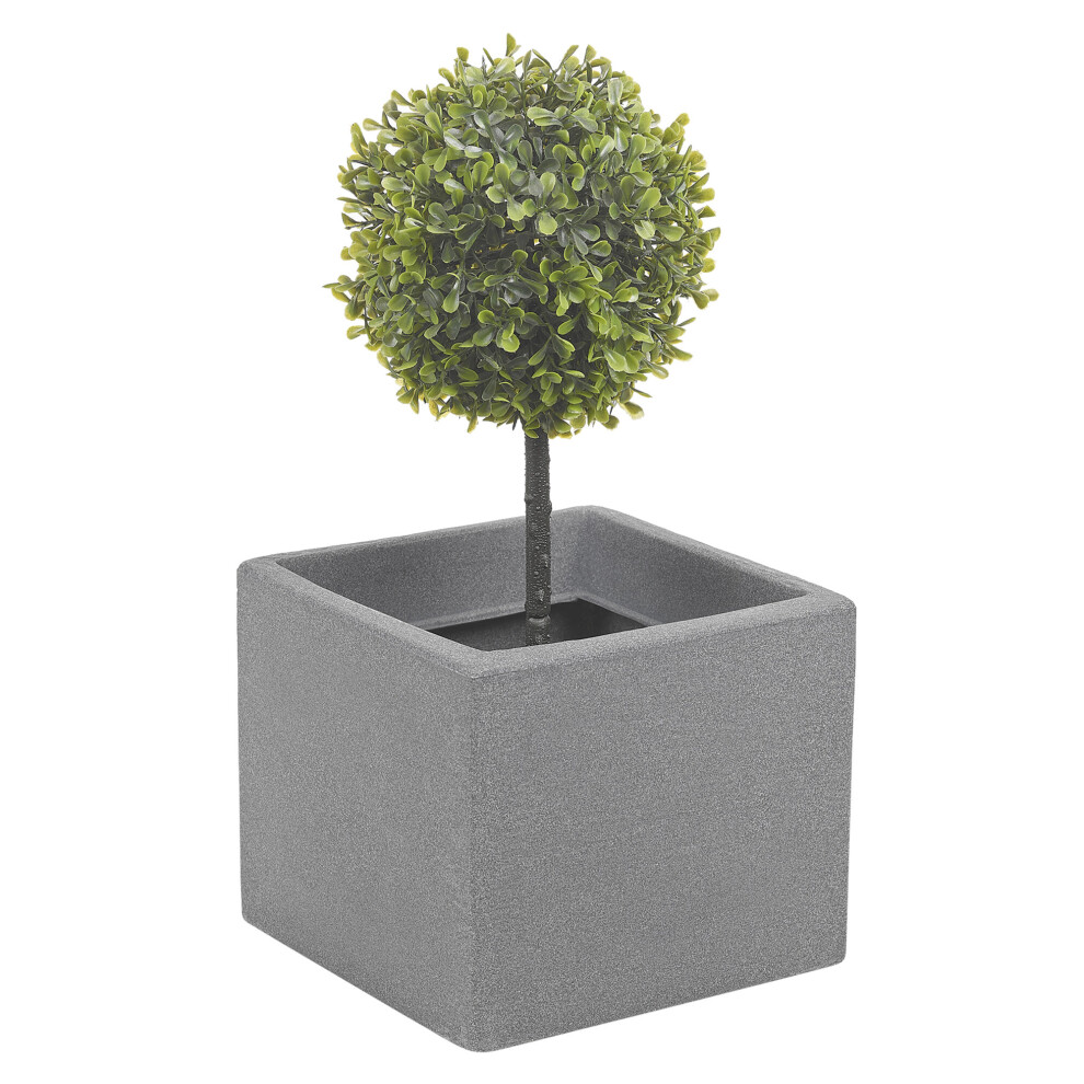 (Grey) Stone Effect Planter 20cm Cube Plant Pot Indoor Outdoor