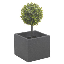 (Charcoal) Stone Effect Planter 20cm Cube Plant Pot Indoor Outdoor