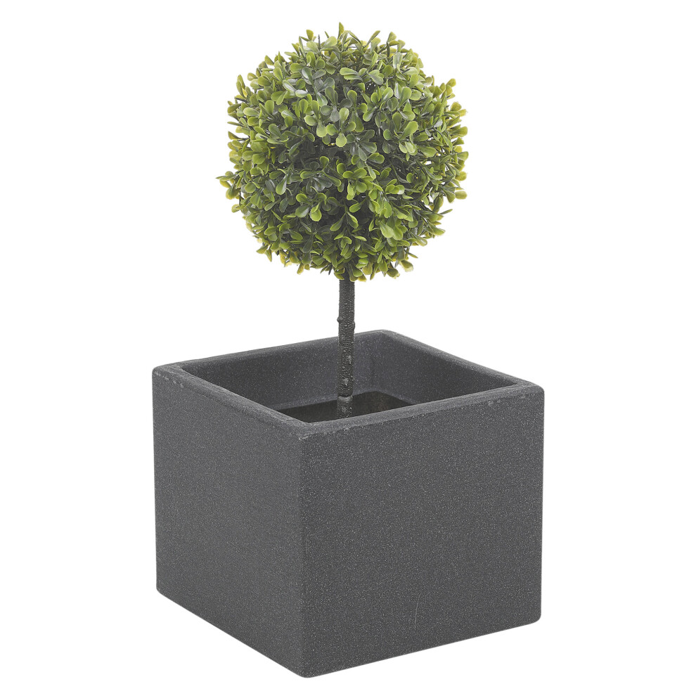 (Charcoal) Stone Effect Planter 20cm Cube Plant Pot Indoor Outdoor