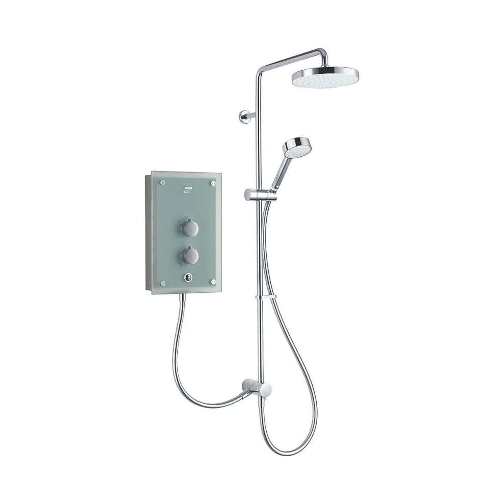 Mira Thermostatic Dual Outlet Electric Shower Azora Dual 9.8kW Frosted Green