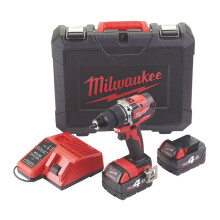 Milwaukee Cordless Combi Hammer Drill And Charger M18CBLPD-402C 18V 2 x 4.0Ah - Refurbished