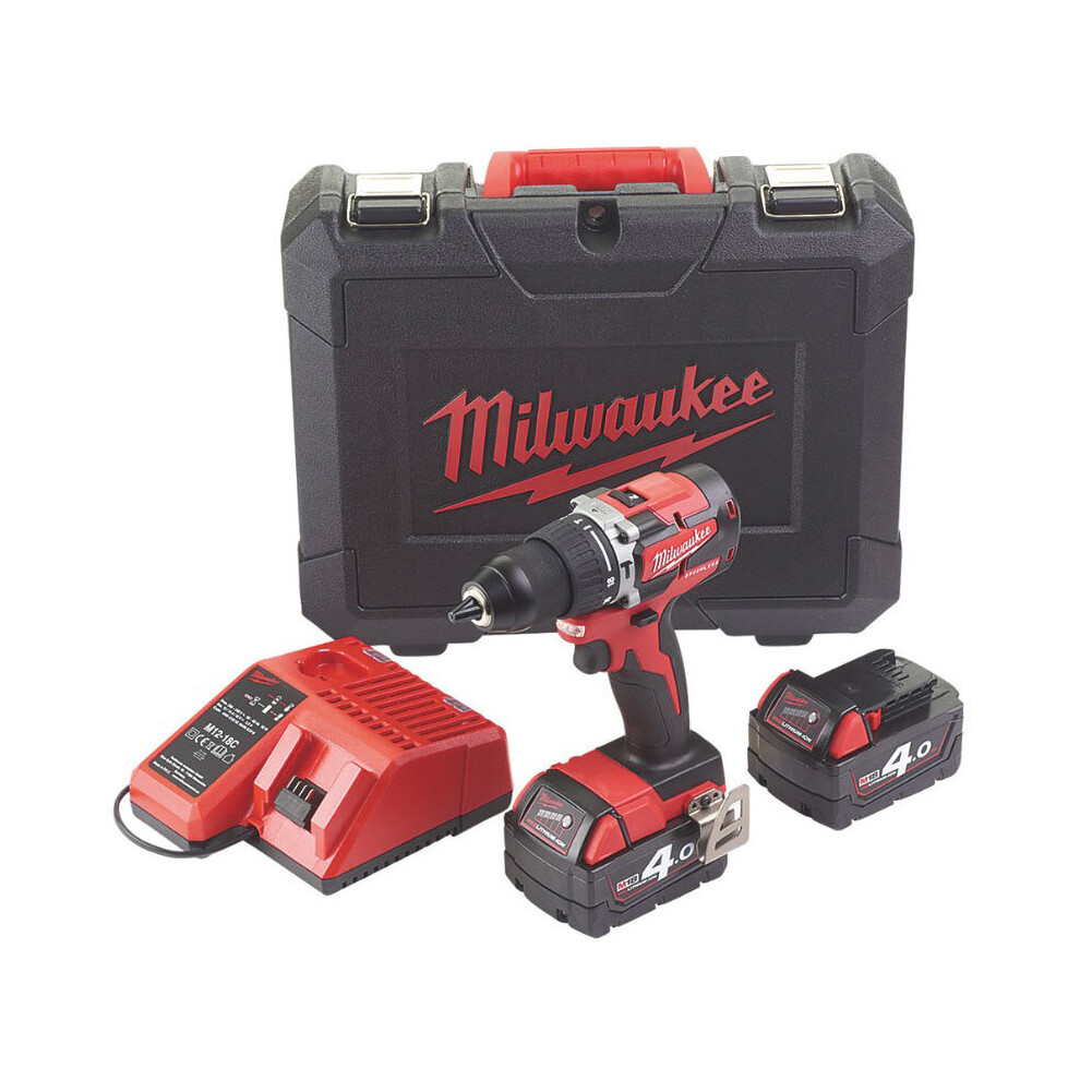 Milwaukee Cordless Combi Hammer Drill And Charger M18CBLPD-402C 18V 2 x 4.0Ah