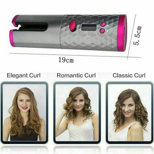 Cordless Automatic Hair Curlers Auto Rotating Wireless Ceramic Curling Iron Wand 1