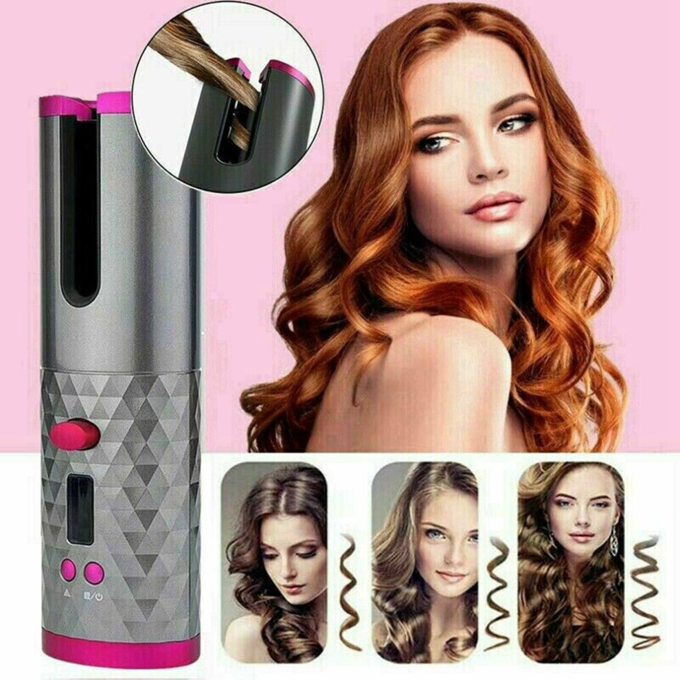 Margaretrylu Cordless Automatic Hair Curlers Auto Rotating Wireless Ceramic Curling Iron Wand